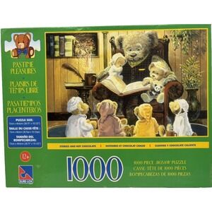 Stories and Hot Chocolate 1000 Piece Puzzle 28.75"x10.125" Bears Reading